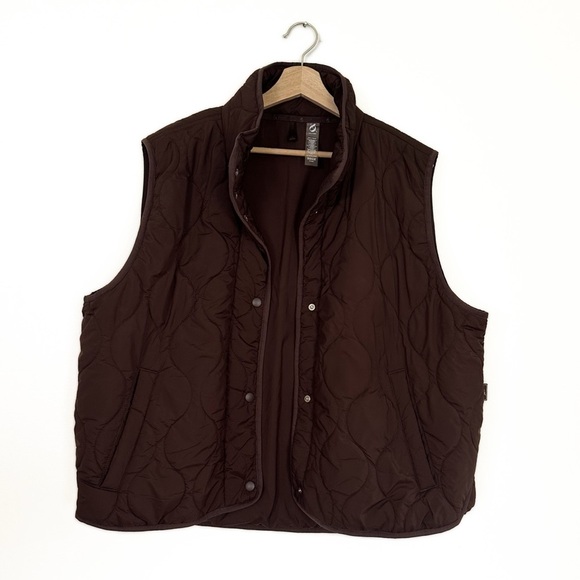 Lou & Grey Womens XL Brown Quilted Puffer Vest Jacket - Picture 1 of 6